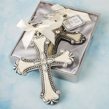 Religious Wedding Baptism Favors 15-96 Vintage Design Cross Ornament 