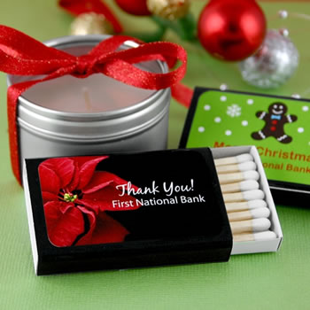 Personalized Holiday Matchboxes - Black Box (Set of 50)