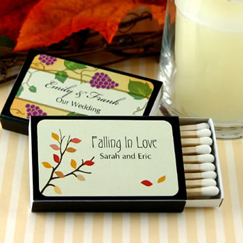 Personalized Matches - Set of 50 (Black Box): Fall Designs