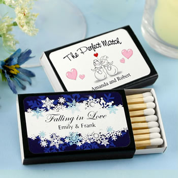 Personalized Matches - Set of 50 (Black Box): Winter Designs