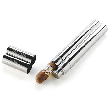 Personalized Stainless Steel Cigar Case/Flask Combo Favors