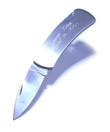 Engraved Stainless Steel, Lock Back Knife