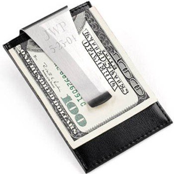 Leather Money Clip and Card Holder