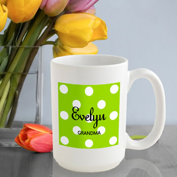 Personalized Polka Dots Coffee Mug (6 Colors Available)
