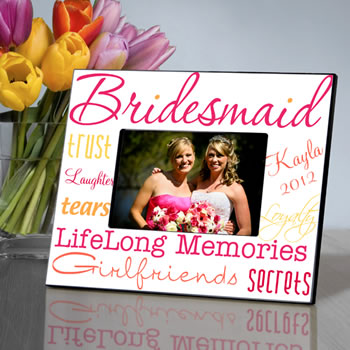 Personalized Kaleidoscope Bridesmaid Picture Frame (7 Colors Available)