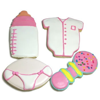 Baby Girl Iced Sugar Cookie Favors