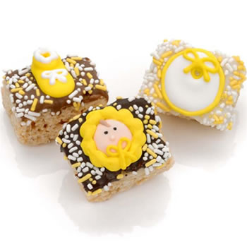 New Baby Neutral Chocolate Dipped Mini Crispy Rice Bars- Individually Wrapped