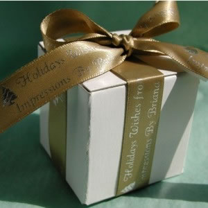 Personalized Ribbon Favors - Gold Satin