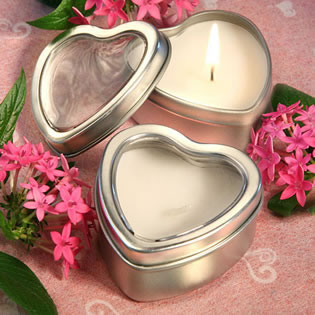 Light for Love Collection Heart Candle Favor Tins