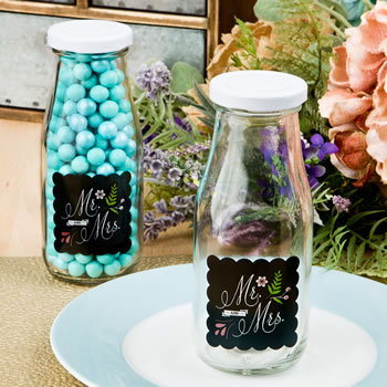 Sayings collection Mr & Mrs design Vintage milk bottle