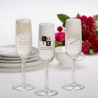 Printed Champagne Flute Wedding Favors