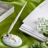 <em>Finishing  Touches Collection</em> Beach Themed Wedding Pen and Holder Set