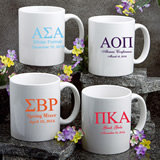 Greek White Ceramic Coffee Mug: Greek Designs
