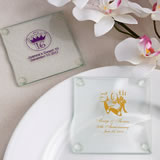 Personalized Anniversary Design Glass Coasters