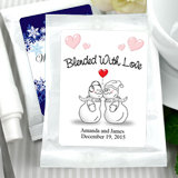 Personalized Winter Theme Coffee Favors, White Bag - (6 designs available)