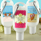 Sunscreen Favors with Carabiner (SPF 30): Beach Designs
