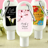 Sunscreen Favors with Carabiner (SPF 30): Flower Designs