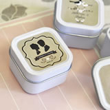 Vintage Wedding Personalized Square Candle Tins