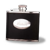 Personalized Stainless Steel Leather Flask