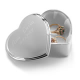 Silver Plated Engraved Heart Trinket Box