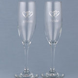 Heart Themed Toasting Flutes (Set of Two)