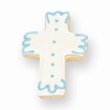 Blue Accents Christening Cross Cookie Favor